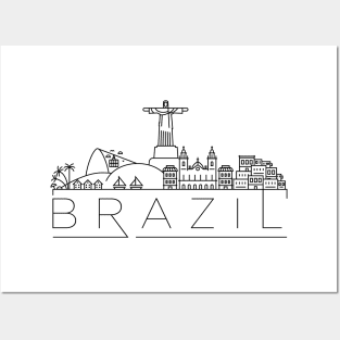 Brazil Minimal Skyline Posters and Art